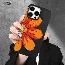 Fundas protectoras con orificios grandes y diseño de media flor amarilla. Compatibles con phone 16 Pro Max, 16, 15 Pro, 14, 14 Plus/14 Pro Max, 13, 13 Pro, 12 Pro y 11/11 Pro. Regalos para cumpleaños y fiestas - Negro - Ver 8