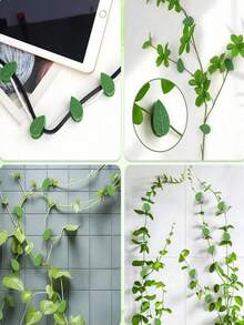 1 peça/2 peças Dispositivo de Fixação de Roupão em Forma de Folha Verde, Artesanato de Parede para Escalada de Plantas Verdes, Clipe de Fixação de Videira de Melancia, Dispositivo de Fixação de Plantas Verdes Sem Rastro, Estrutura de Suporte de Tração, Adequado para Decoração de Jardim Interno e Externo