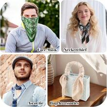Silk Scarf Scarf Women 248Pcs, Satin Bandana Hair Scarf Boho Headwear Beach Travel Holiday Decors - 2 Petite + Đen, Nâu - Xem 4