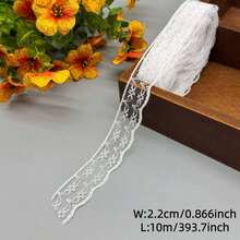 Cuộn ruy băng viền vải ren trắng 7 kiểu 70M, ren thêu thủ công dùng để may vá, đồ thủ công tự làm, trang trí váy cưới và tiệc sinh nhật - Nhiều màu - Xem 12