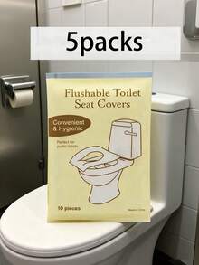 20/30/40/50/60/70/80/90/100片装，10片/包一次性马桶座垫，水溶性便携式马桶座垫，便携式旅行和商务马桶垫，马桶盖，飞机旅行、露营必备配件，浴室用品，浴室用品 - 白色 - 查看 34