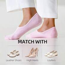 1 par de calcetines invisibles para mujer - Mezcla transpirable y que absorbe la humedad, ultra suaves para el hogar, la oficina y el yoga. Paquete multicolor (rosa, azul, negro, blanco, gris) con un diseño juvenil - Multicolor - Ver 4