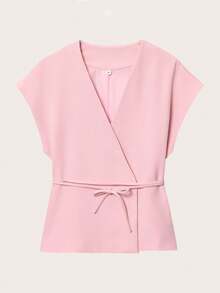 Spring/Autumn Casual V-Neck Tie-Up Vest