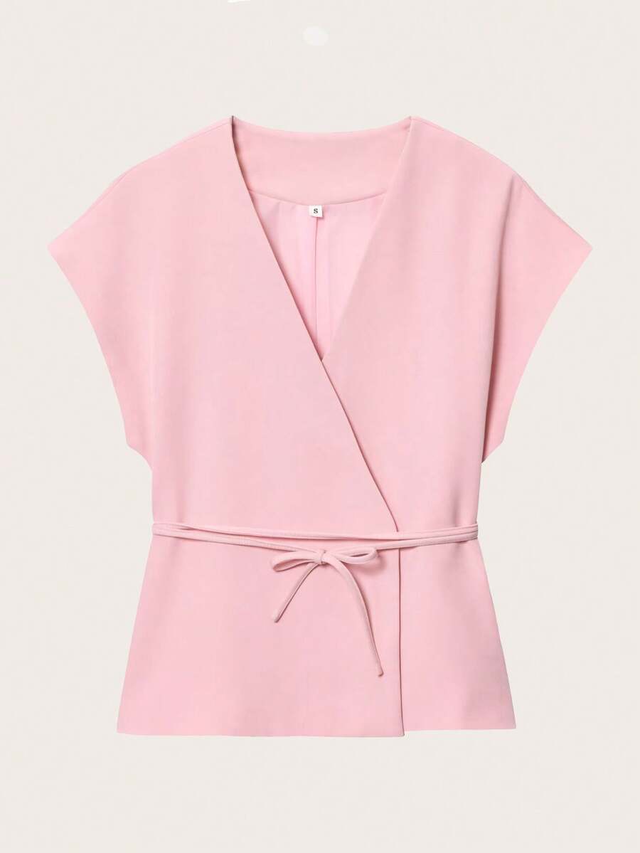 Spring/Autumn Casual V-Neck Tie-Up Vest