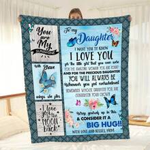 1pc Butterfly Print Envelope Blanket, To My Daughter From Mom Flannel Blanket, Soft Warm Throw Blanket Nap Blanket For Couch Sofa Office Bed Camping Travel, Multi-Purpose Gift Blanket For All Season, Bedroom - Stkye1 - Xem 10