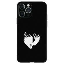 Funda de teléfono D- L Light Yagami para Apple , 13, 14, 13, 12, 11, XS, XR, X, 8, 7, Pro, Max, Plus, Mini, cubierta de silicona, negra, compatible con funda  17, funda  17 Pro, funda  17 Pro Max - z5 - Ver 10