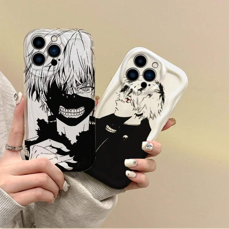 Custodia per iPhone, nuova custodia per telefono Anime Kaneki Ken, compatibile con iPhone 16 Pro Max, 15, 14, 13, 12, 11, 8, 7, Pro, X, XR, XS Max, in silicone TPU - Bianco latte A - Visualizzare 1