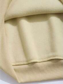 Men's Crew Neck Sweatshirt Flannel Cold Weather Top Comfortable Unisex Jacket Immediate Shipping Italian Print - 卡其色 - 查看 4