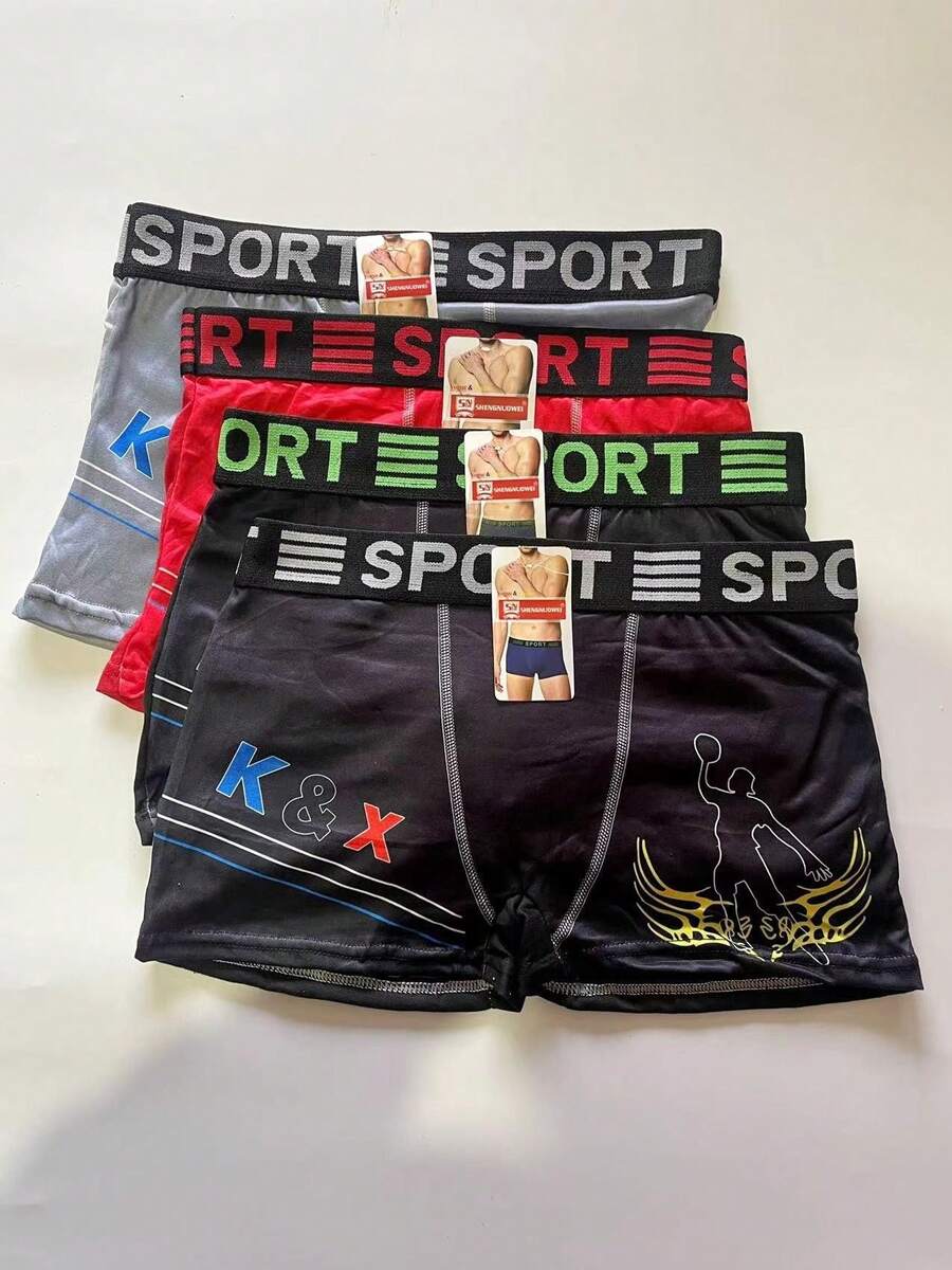Miss miriam, conjunto de 4 boxers para niño, suaves, comodos, frescos, absorbe la humedad, con alto ajuste y secado rápido - Multicolor - Ver 1