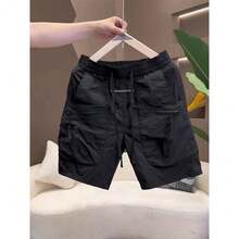 Men's Cargo Shorts With Multiple Pockets, Zipper And Quick-Drying Pants, Thin And Wear-Resistant - 黑色 - 查看 1