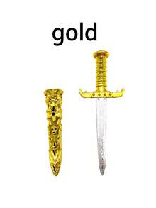 1pc Halloween & Christmas Bestselling Plastic Electroplated Pirate Sword Prop, Party Costume Accessory, Performance Weapon Toy (Distressed Craftsmanship, Minor Flaws Are Normal)