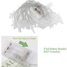 1 件 1.5M10LED/3M20LED/6M40LED 圣诞雪花电池盒灯串，不含电池，圣诞气氛装饰，适用于节日、圣诞树、派对、客厅、卧室、房间、阳台装饰 - 電池盒雪花燈串 - 查看 7
