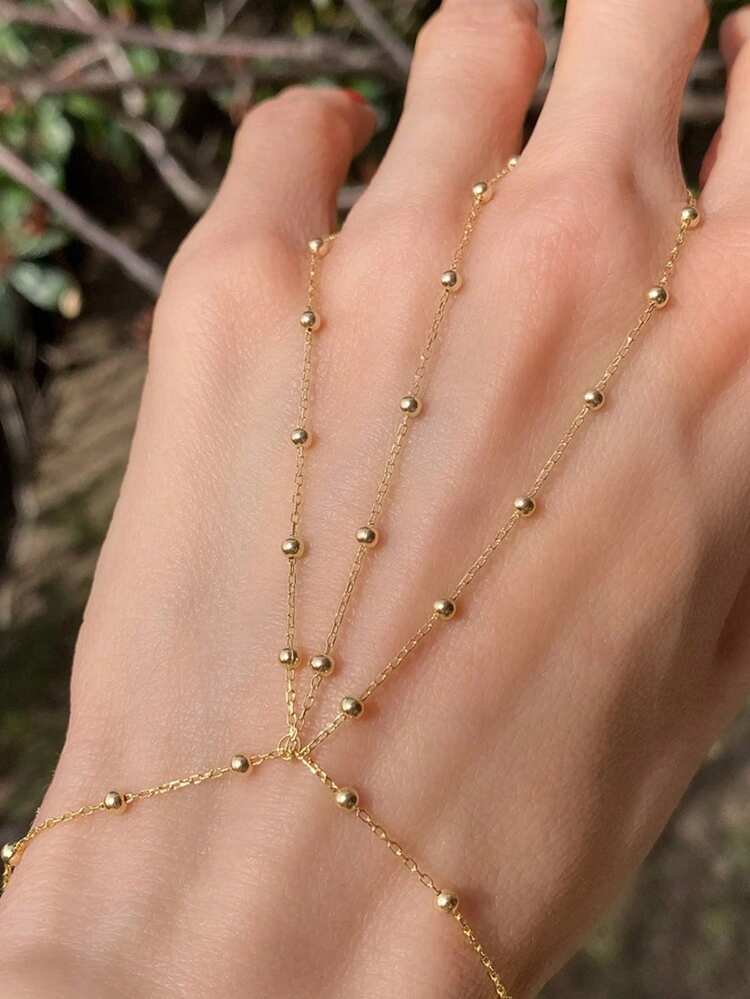 1pc Fashionable Octagram Rhinestone Knuckle Ring Bracelet, Elegant Design For Women, Suitable For Summer Beach Vacation - Eight-pointed Star - View 14