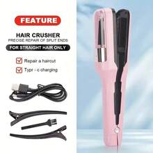 1 X AutoPro USB Rechargeable Electric Hair Straightener, Electric Detachable Scissors, Anti-Frizz Hair Straightening Device, Automatic Anti-Frizz Control, High-Speed Blades, Low Noise Home Haircutting Tool, Holiday Gift - Multicolor - View 5