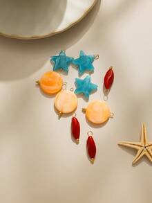 3 buc/pachet Pentagramă, rotundă, asimetrică, geometrică, cârlige pentru cercei din acrilic și oțel inoxidabil