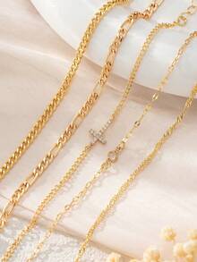 5pcs Elegant Stacking Bangle & Bracelet Set, Suitable For Women's Daily Wear Jewelry - Gold - View 6