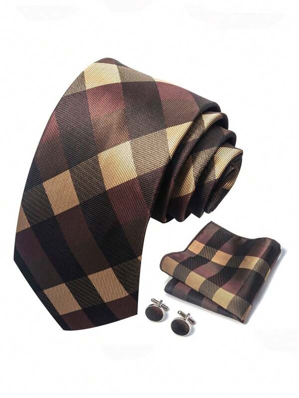 1pc Men's Korean Style Necktie Set, Business Fashion Polyester Silk 8cm Handmade Tie