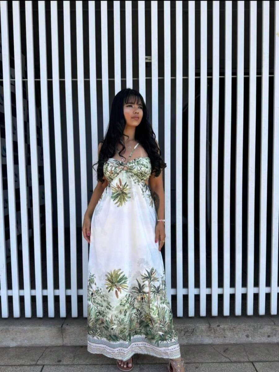 July Tropical Strapless Dress In Various Prints, 2025 Collection - 綠色 - 查看 1