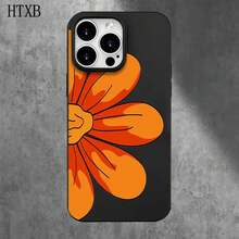 Fundas protectoras con orificios grandes y diseño de media flor amarilla. Compatibles con phone 16 Pro Max, 16, 15 Pro, 14, 14 Plus/14 Pro Max, 13, 13 Pro, 12 Pro y 11/11 Pro. Regalos para cumpleaños y fiestas - Negro - Ver 6