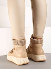 Soft Cozy Winter Boots For Women - Casual - Khaki - View 4