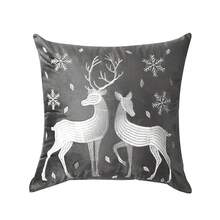 1 buc. Față de pernă cu broderie din catifea cu husă de pernă pentru canapea cu decor cu ren, gri, 18*18 inch - Gri - Vizualizare 7