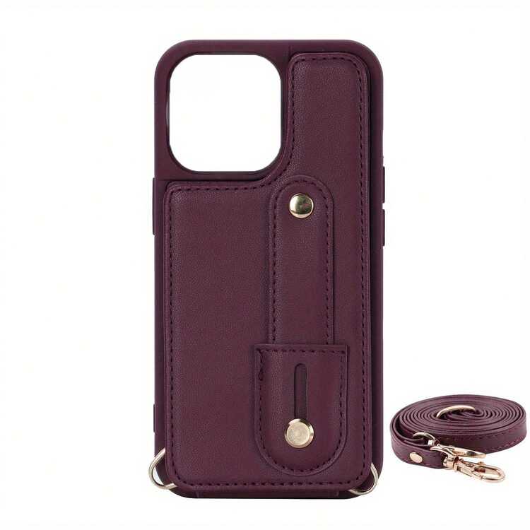 OUKNOEO Fashion Crossbody Bag & Faux Leather Phone Case, Compatible With IPhone 17 Air, 16e, 15, 14, 13, 12, 11 Pro, XS Max, 7, 8 Plus, XR, SE, And Galaxy S25 Edge, S24, S23, S22 Ultra Plus, A13, A14, A15, A16, A35, A36, A53, A54, A55, A56, Z Fold 7 FE, 6, 5, 4 - Burgundy - View 20