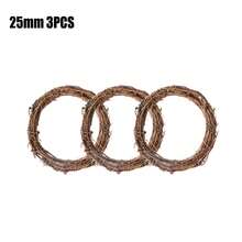 3pcs Natural Grapevine Wreath Rattan Wreath Dried Round Ring For DIY Christmas Craft, Front Door Wall Hanging, Wedding And Party Decor, Photo PropsTwig