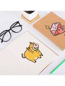 10pcs Matte Surface Soft Leather Notebook Bulk Packaging Office School Essential For Sketching Blank Lined Options Durable Stitched Binding Perfect For Meetings Notes To Do Lists Retro Style - 卡其色 - 查看 6