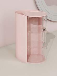 1pc Multi-Layer Rotating Compartment Hair Accessory Storage Box, Hair Clip & Tie Organizer, Headpiece Display Case, Practical Storage Box For Combs, Glasses, Makeup Brushes, Eyebrow Pencils, Minimalist & Functional PET Material Hair Accessory Box, Gift Box, Birthday Gift