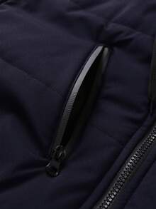 Men's Outdoor Casual Sports Fashionable Zip-Front, Multi-Pocket Hooded Thick Fleece Jacket, Suitable Gift For Boyfriend, Husband, Father, Autumn/Winter - Blue - View 7