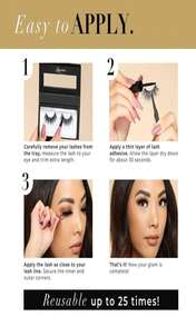 Lilly Lashes Premium Synthetic Lashes Houston, Fake Eyelashes Natural Look, Bold Full Bodied Natural Look, False Lashes, Vegan Strip Lash, Reusable Up To 10 Wears, 15mm - ColorD - 查看 4
