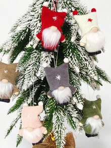 Juego de 6 muñecos miniatura de Papá Noel estilo bosque anciano como adornos para árbol de Navidad, decoraciones navideñas para el hogar, muñecos sin rostro, regalos de Navidad y Año Nuevo, decoraciones para fiestas navideñas, adornos para árbol de Navidad, decoraciones navideñas para el hogar, decoraciones navideñas, decoraciones de ventana navideñas, decoraciones de Año Nuevo, decoraciones para ambiente navideño