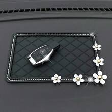 Rhinestone & Flower Decor Car Anti-slip Mat - Black - View 8