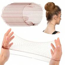50/100 Peças Rede Elástica Invisível para Coque de Cabelo, Tela Marrom de 20 Polegadas, Adequada para Bailarinas, Penteados de Peruca e Dormir - Design Minimalista Elegante, Acessórios de Balé, Rede para Coque de Dança, Rede de Peruca Ultra-Fina, Rede Elástica para Coque, Rede Invisível para Aeromoça, Conjunto de Ferramentas de Penteado, Kit de Ferramentas de Penteado, Acessórios de Cabelo para Casa, Verão, Férias, Viagem, Festival, Aniversário - Multicolorido - Visão 3