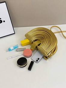 Bolso de mano con diseño de fideos, bolso de mano con forma de dumpling, bolso de hombro para mujer, bolso bandolera