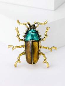 1pc Vintage Enamel Beetle Shape Brooch For Women Men Insect Animal Versatile Clothing Decoration Brooch Jewelry Christmas Gifts - Beetle Brooch - View 8