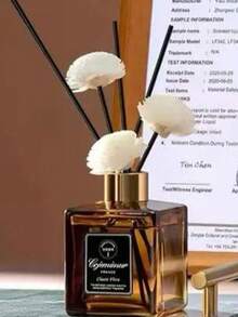 1 buc. Odorizant de cameră de 50 ml cu 5 bețișoare parfumate, potrivit pentru dezodorizarea băii, parfum pentru dormitor, decor pentru casă, sticlă de sticlă, dreptunghiular, fără pene, ulei esențial cu parfum de lungă durată, ideal pentru eliminarea mirosurilor, cadou de Ziua Îndrăgostiților, aromaterapie, difuzor, parfum pentru casă, odorizant pentru casă