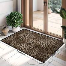 1Pc Large Large Leopard Print Area Rug - Brown & Black Animal Print, Non-Slip Backing, Machine Washable Easy Clean Floor Rug,  Rugs For Living Room, Bedroom Or Office, Sofa, Coffee Table, Kitchen, Bathroom, Balcony, Entrance Carpet, Apartment, Dormitory Decor - Durable Polyester Indoor/Outdoor Rug, Minimalist Style Rug, Coffee Table Rug, Decorative Rug, Home Decorators, Low Pile Carpet - Style 1 - View 9