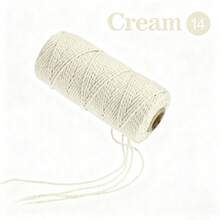 Rollo de 300M de cuerda de algodón blanco de 2mm - Cuerda artesanal resistente a granel para costura DIY, macramé, decoración de bodas y cumpleaños - Multicolor - Ver 18
