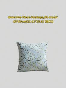1pc Chenille Floral Jacquard Pillow Cover, Farmhouse Style Square Cushion Cover, Suitable For Sofa, Bed, Chair, Living Room, Bedroom, Car Decor, Light Blue - Light Blue - View 14