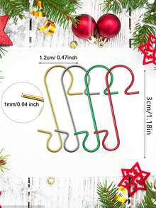 50pcs Colorful Small Hooks Christmas Decorations, Metal Small Hanging Accessories, Christmas S-Hooks Home Decor Room Decor Winter Christmas Decorations Home Christmas Gifts Christmas Decor