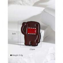 1pc Cartoon Cookie Monster Shaped Zinc Alloy Brooch, For Backpack, Clothes, Pencil Case, Badge, Gift For Kids Or Friends - 棕色 - 查看 4