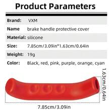 2pcs Mountain Bike Brake Protector Covers, Fixed Gear Bicycle Silicone Brake Lever Covers, Anti-Slip Handlebar Grips - Multicolor - View 3