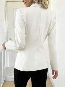 Blazer élégant et décontracté à manches longues style corset pour femmes, printemps/été - Blanc - Voir 7