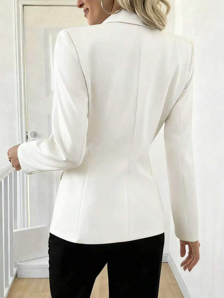 Γυναικείο Σακάκι με Λεπτό, Κομψό και Καθημερινό Στυλ Κορσέ, Λευκό, Άνοιξη/Καλοκαίρι - Λευκό - Προβολή 6