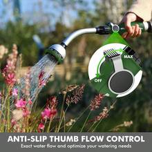 Watering Wand Heavy Duty Metal Garden Hose Wand With 10 Spray Patterns 15Inch Long Hose Nozzle Sprayer With Thumb Flow Control Ideal To Water Hanging Baskets And Shrubs - 綠色 - 查看 3