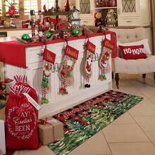 1/2/3 Pcs Thickened 0.47 Inch/1.2 Cm Christmas Doormat Set, Christmas Kitchen Mat With Christmas Tree And Red Christmas Truck Pattern, Absorbent Non-Slip Kitchen Floor Mat, Hallway Runner, Bedroom Bedside Rug, Home Decor, Christmas Decoration - Multicolor - View 13