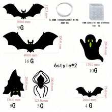 12-Piece Halloween Outdoor Bat Decor ,Fall,Halloween Decorations,Easy-Hang ,Quick Porch, Fence & Tree Decoration,Porch, Garden & Yard (Weather-Resistant)- 6 Sizes*2 (Large, Medium, Small Bats, Upside-Down Bats, Mini Ghosts, Spiders)