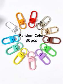 10pcs/30pcs Metal Lobster Claw Clasp, Swivel Keychain Clip Hook, DIY Keychain Craft, Jewelry Making Connector, Random Color - Keychain Claw Buckle - View 7