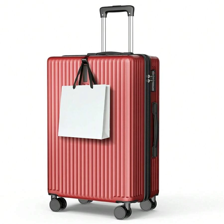 Ultra-Lightweight Suitcase, Carry-On Bag, S/M/L Sizes (40/65/100L), With Hidden Hook Function, 360-Degree Rotation, Impact-Resistant, Durable ABS Construction, Inline Skate Wheels, Quiet Wheels, And TSA Lock. Ideal For Business Trips, 4-8 Nights, International And Domestic Travel. - Burgundy - View 1